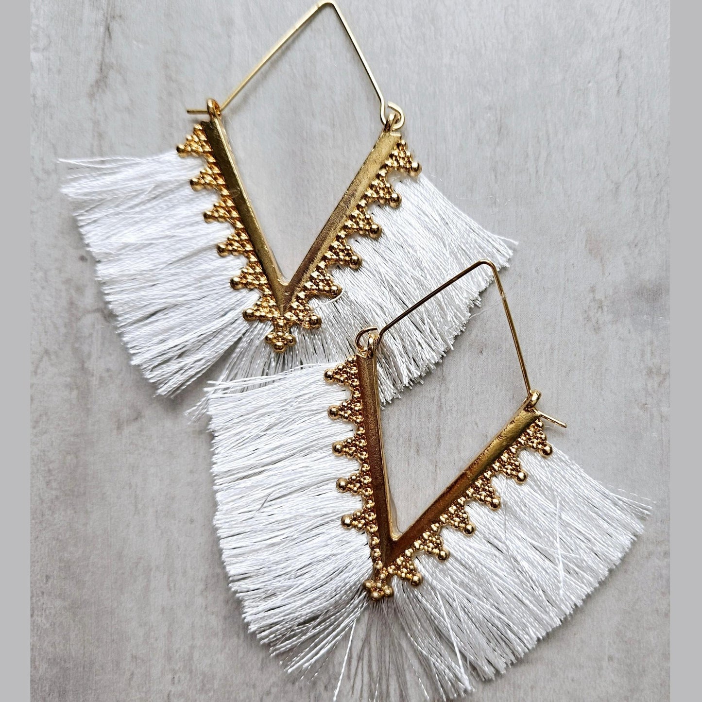 White Tassel Bohemian Earrings