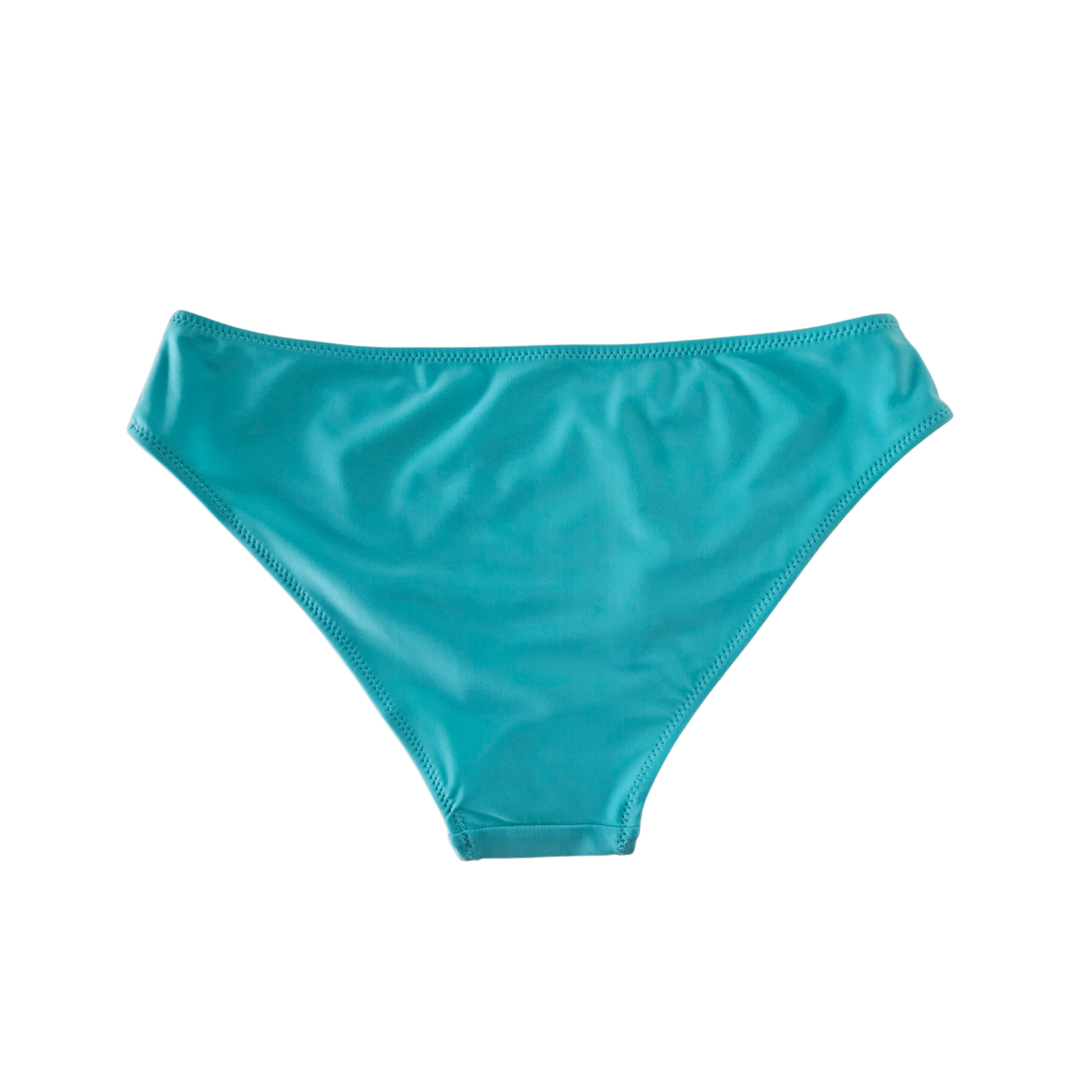 Aqua Blue Two Tones Molded Cup Bikini Set bottom