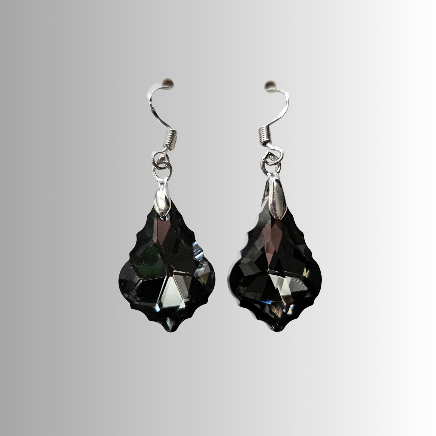 Back Sapphire Crystal Elegance Earrings