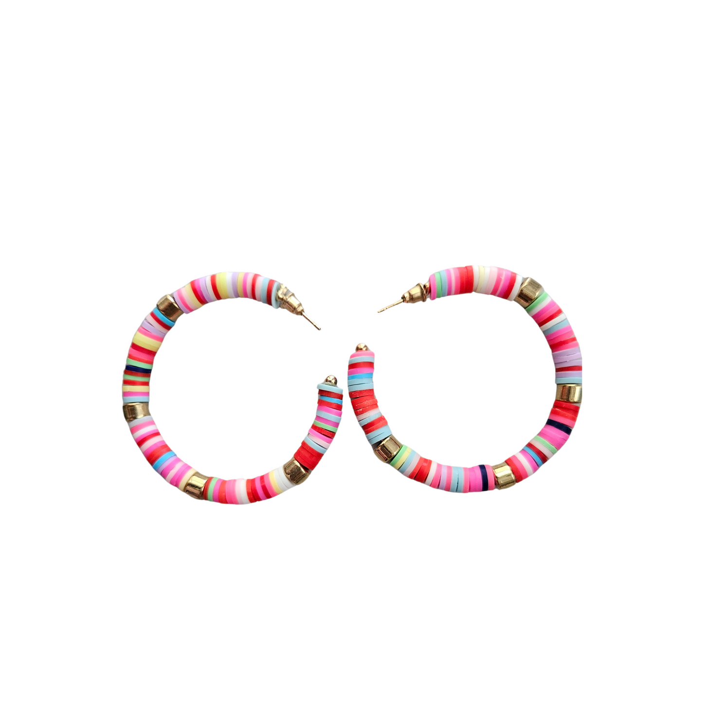 Beaded Hoop Statement Earrings