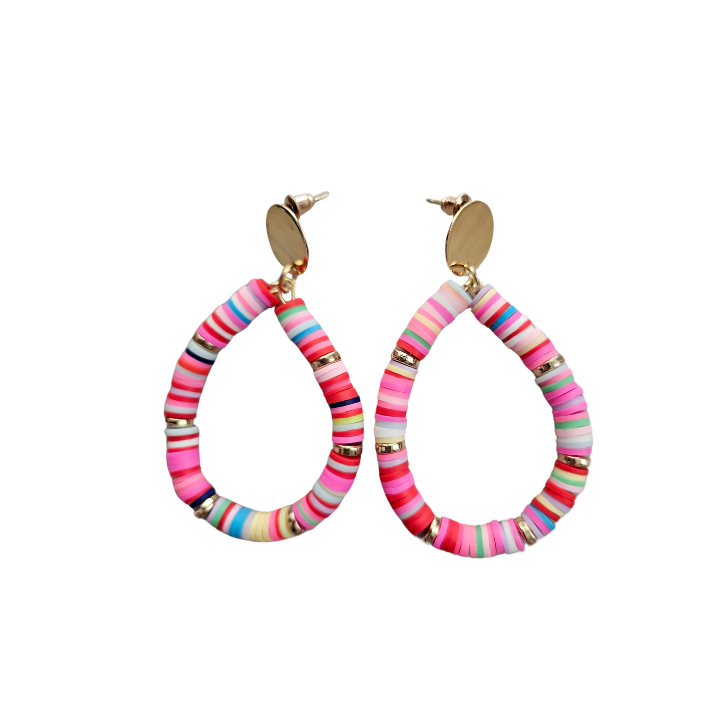Beaded Oval Statement Earrings
