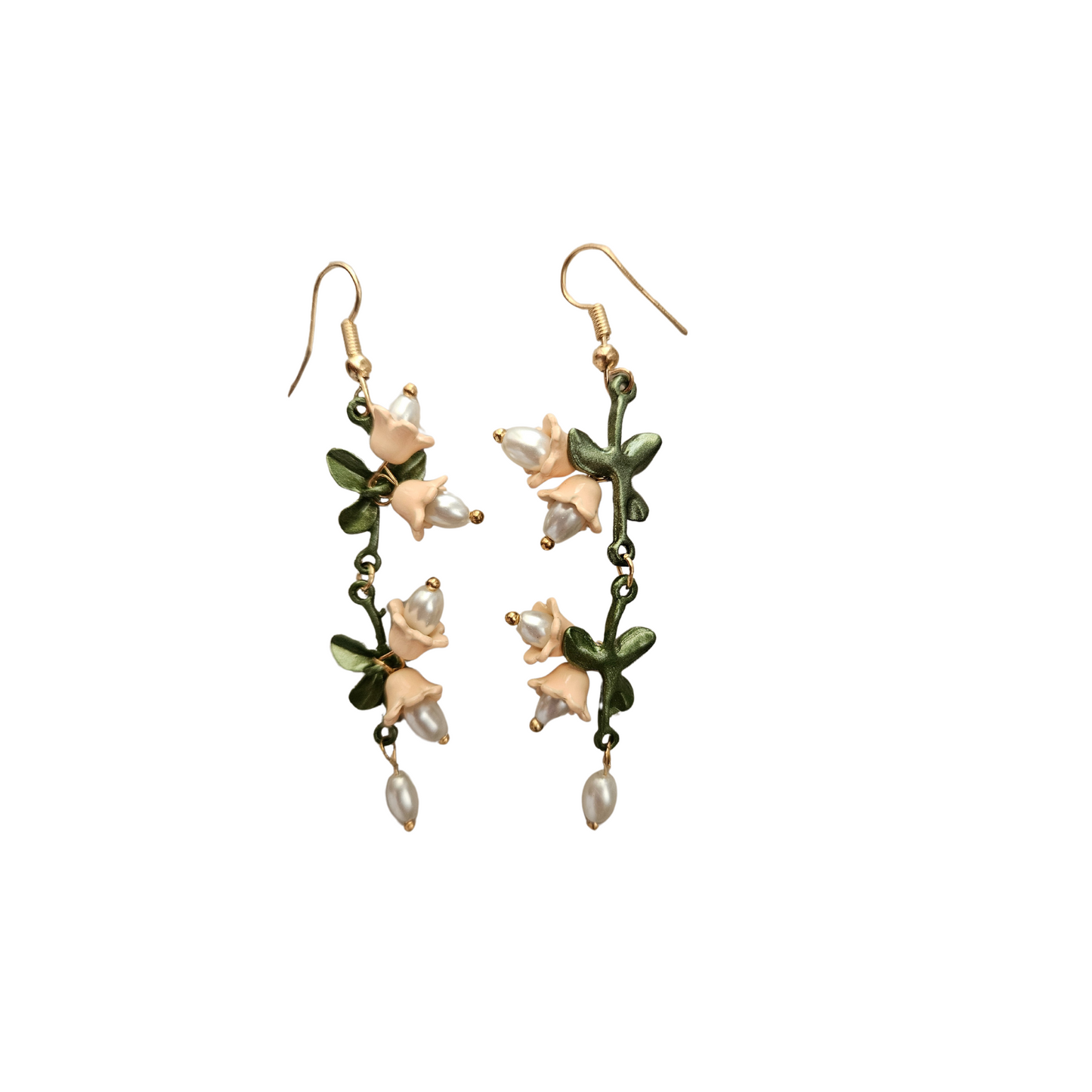 Bell Orchid Flower Long Earrings