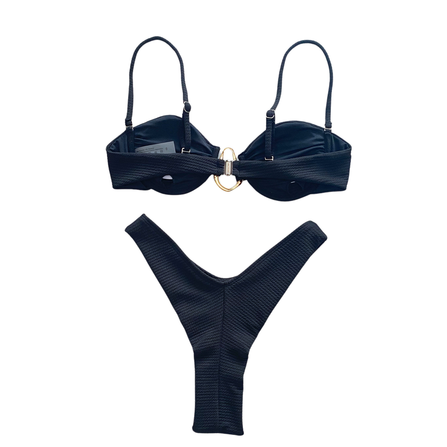 Black Vogue Vortex Bandeau Push up Bikini Set back image