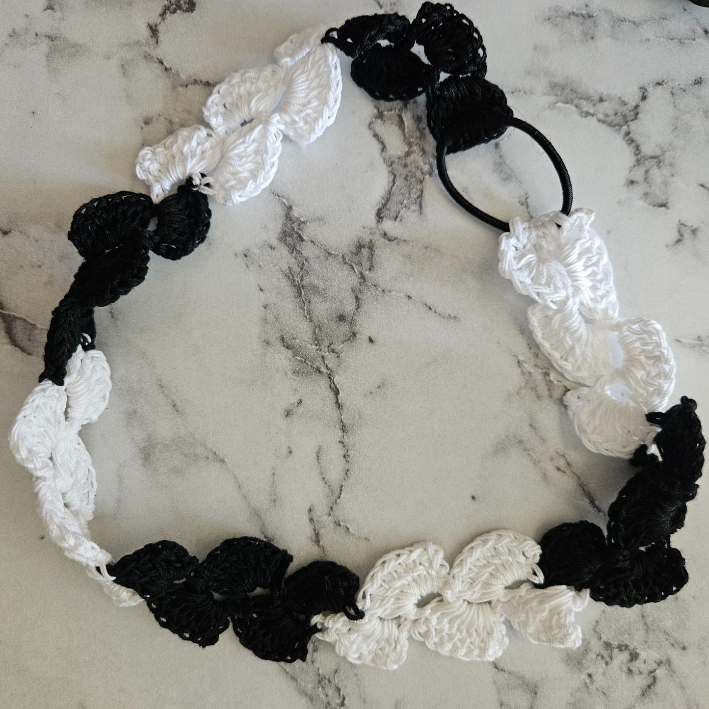 Black & white petal headband