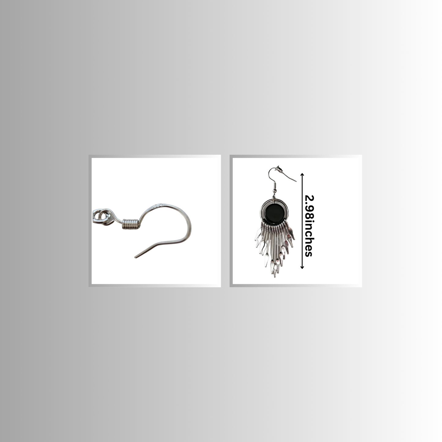 Black and Silver Drop Earrings - Timeless Elegance and Versatile Fashion Accessory - Rita Rosa Brazilian Beachwear