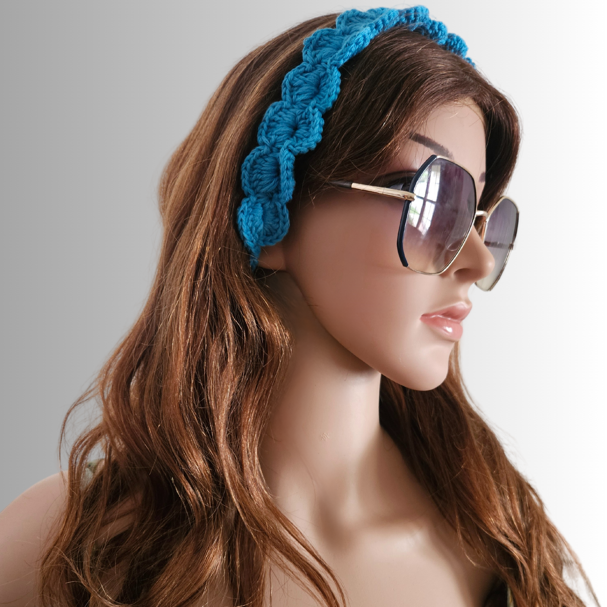 Blue_tie_back_crochet_headband_model_pose