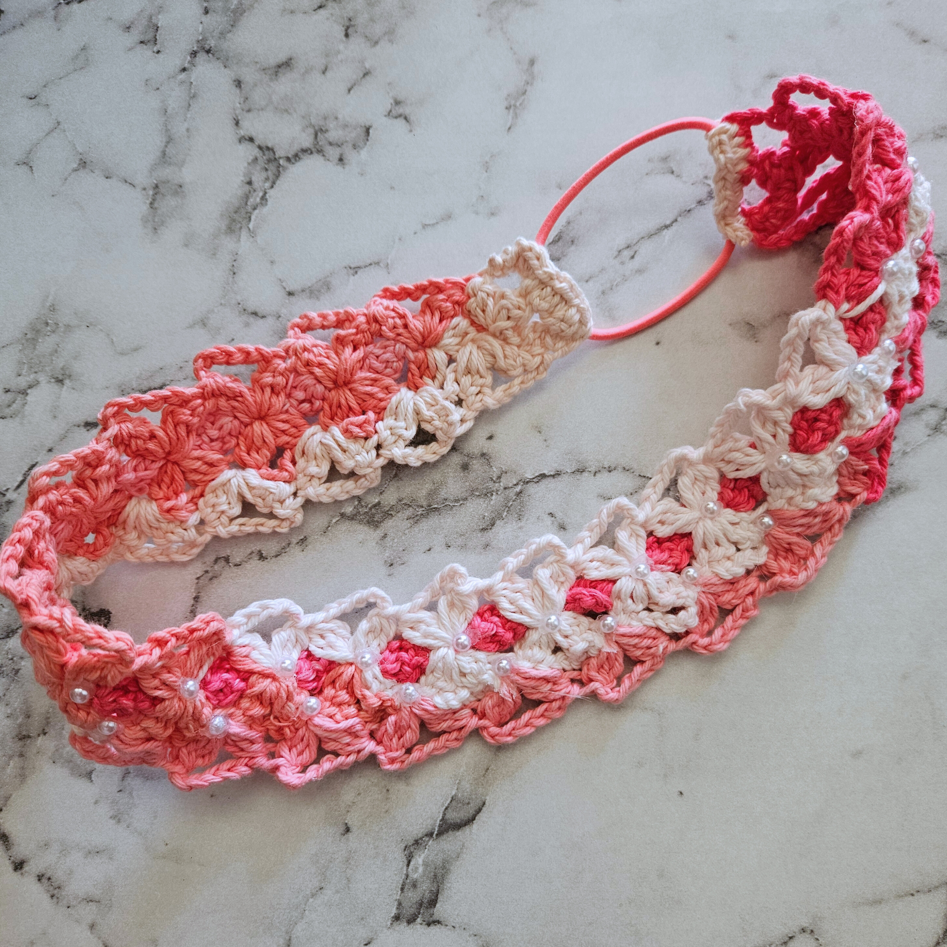 Glam Pink Pearls headband photo
