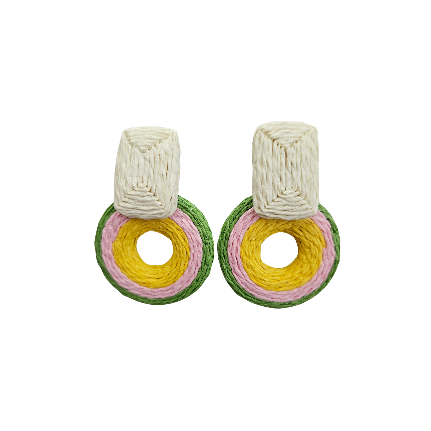 Green Geometric Statement Earrings