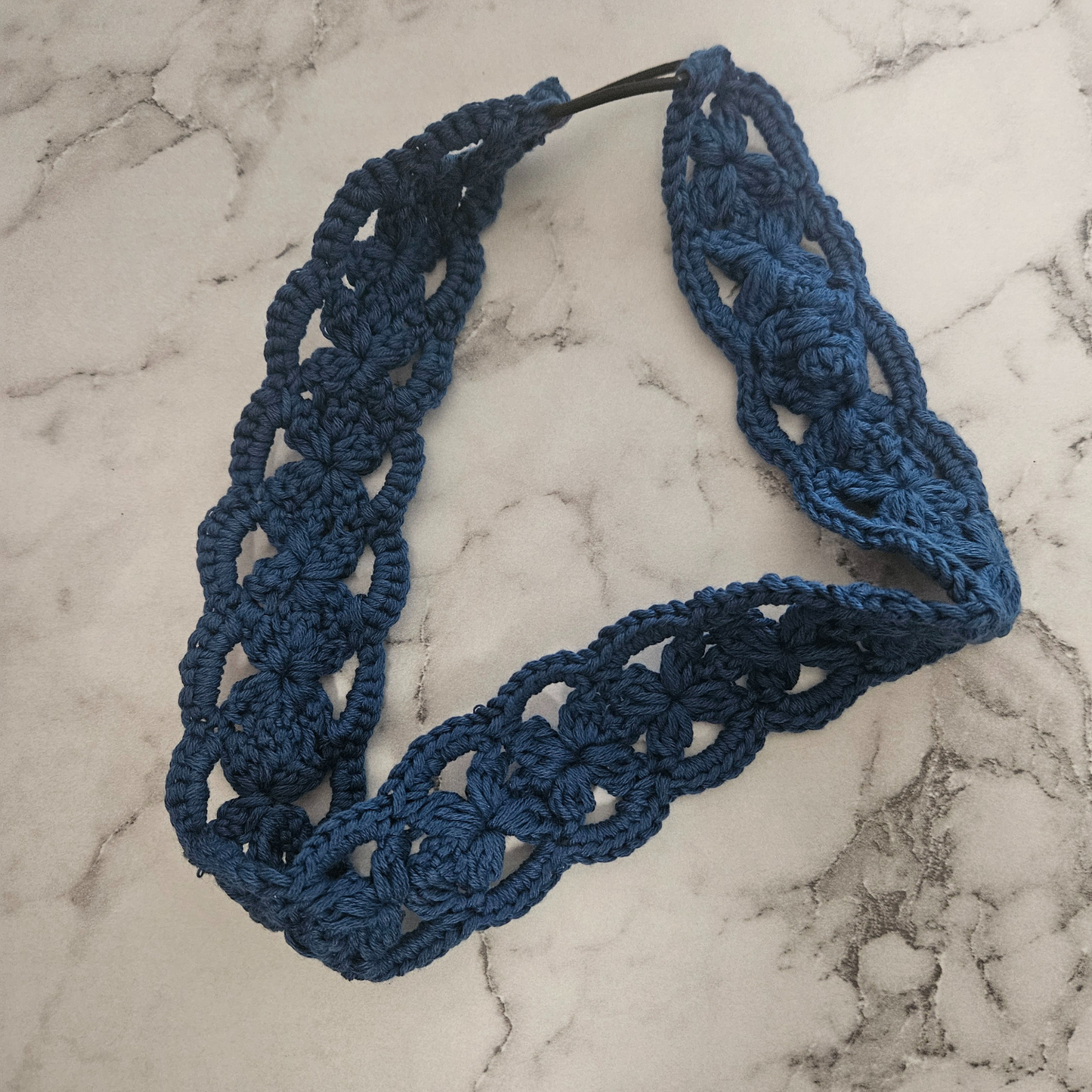 Navy flower headband