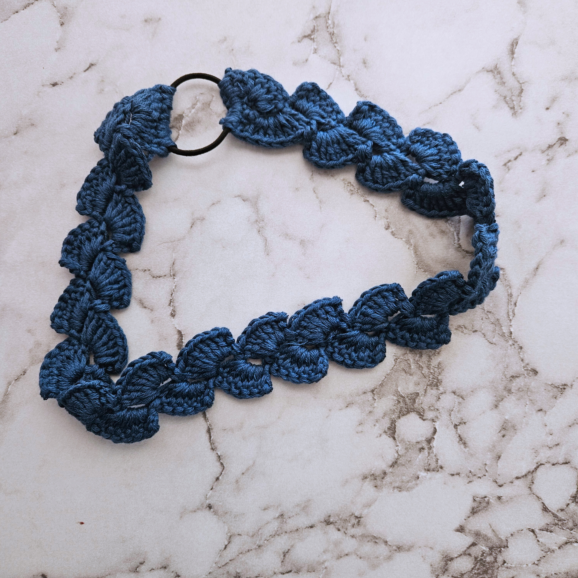 Navy petal headband