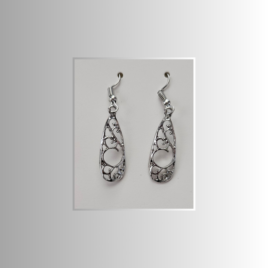 Paisley Silver Drop Earrings