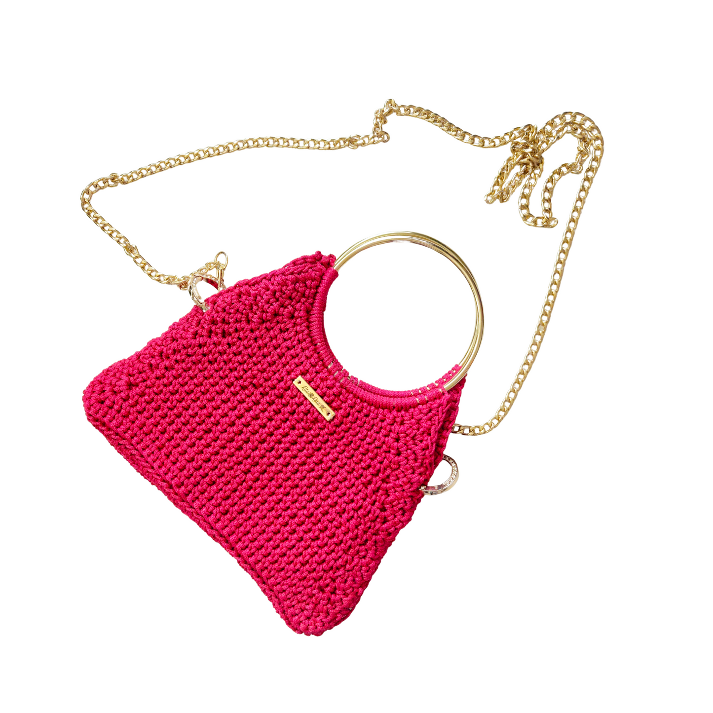 Arco Luxe Crochet Bag – Handcrafted Macrame Crossbody with Gold Accents