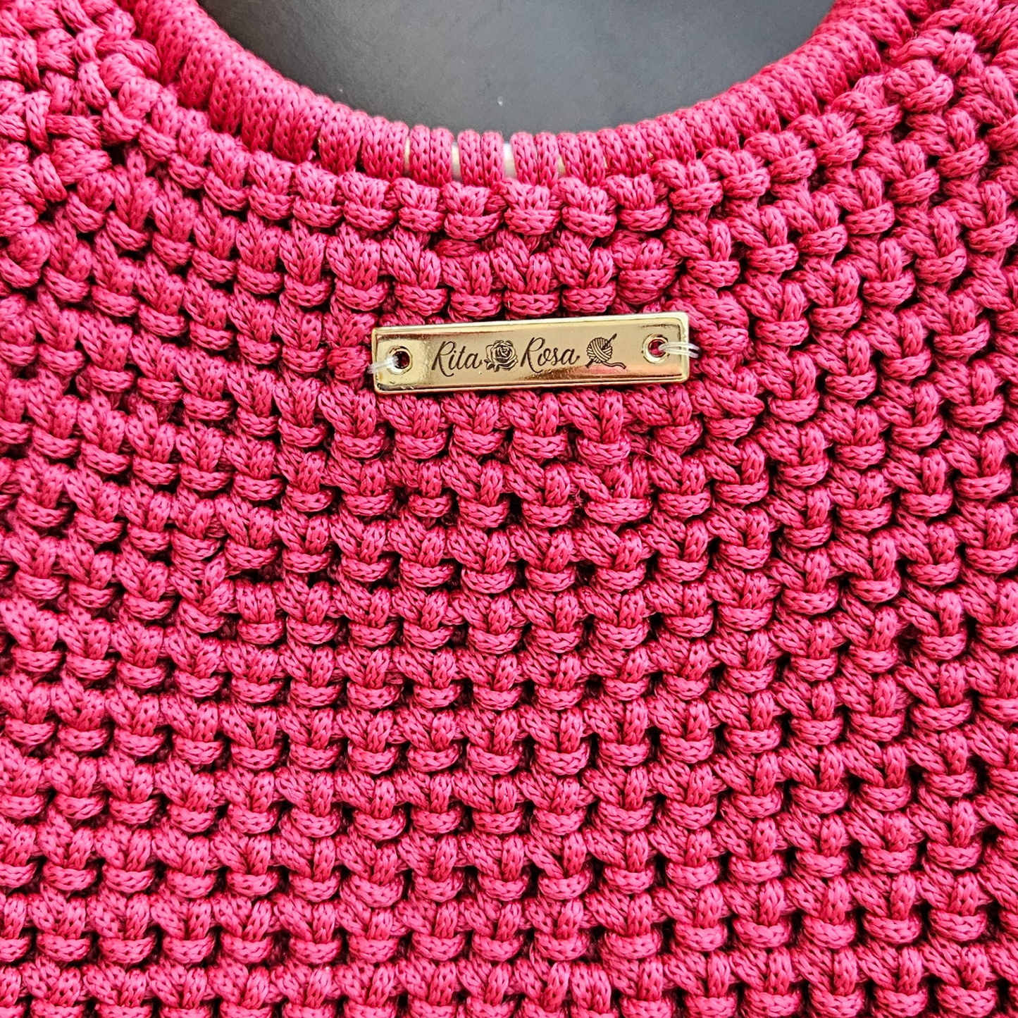 Arco Luxe Crochet Bag – Handcrafted Macrame Crossbody with Gold Accents