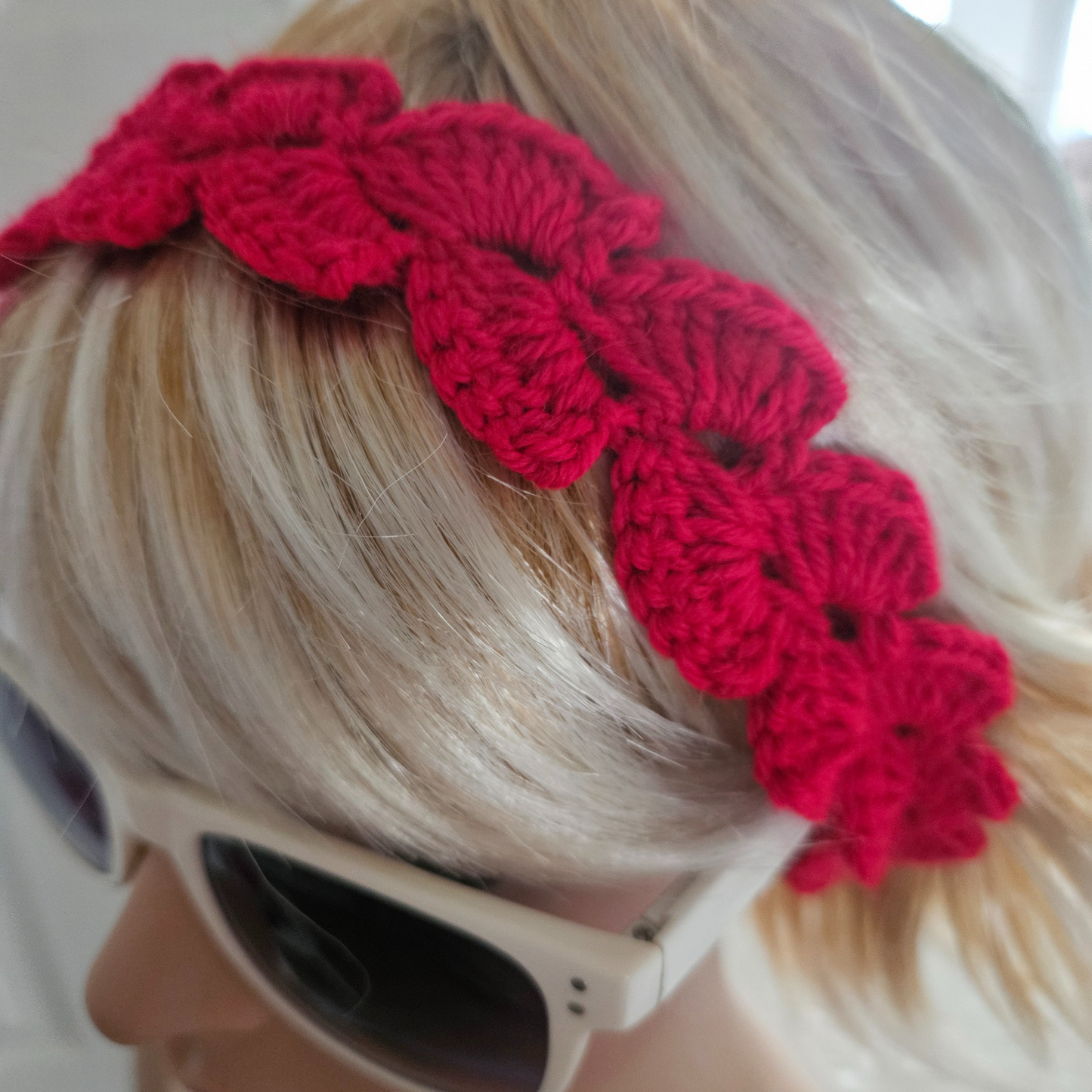 Red Petal Headband model head top pose