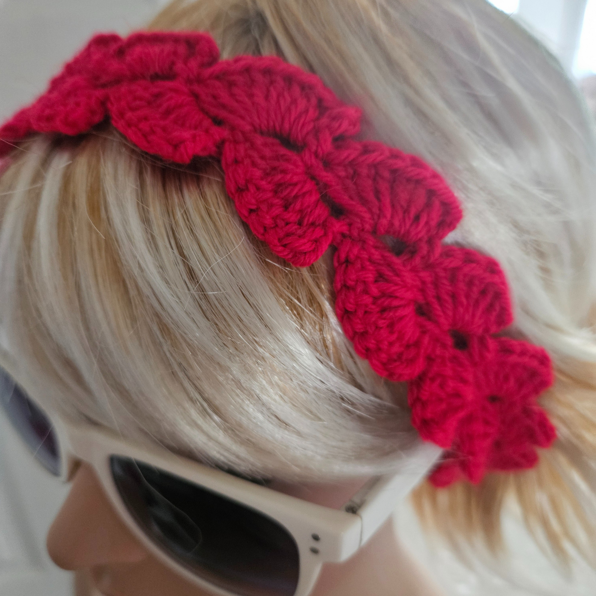 Red Petal Headband model head top pose