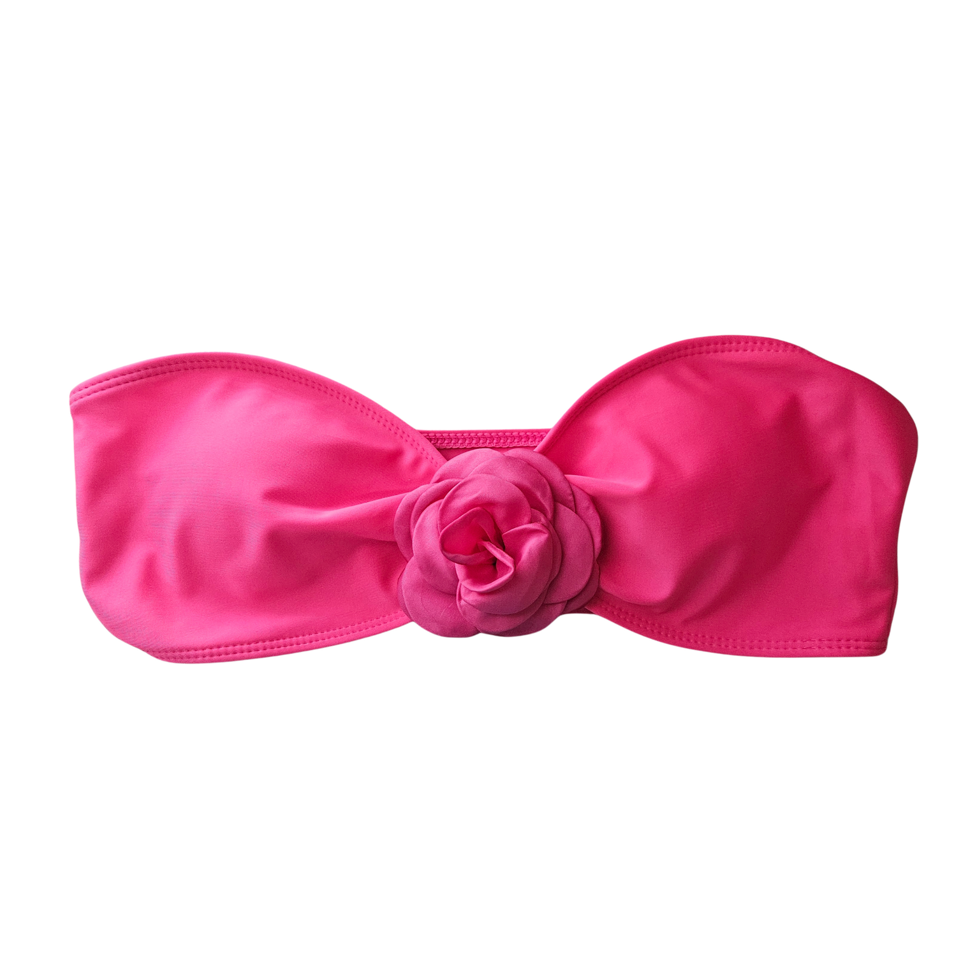 Rosa Charm Strapless 3D Flower Bikini Set top front image