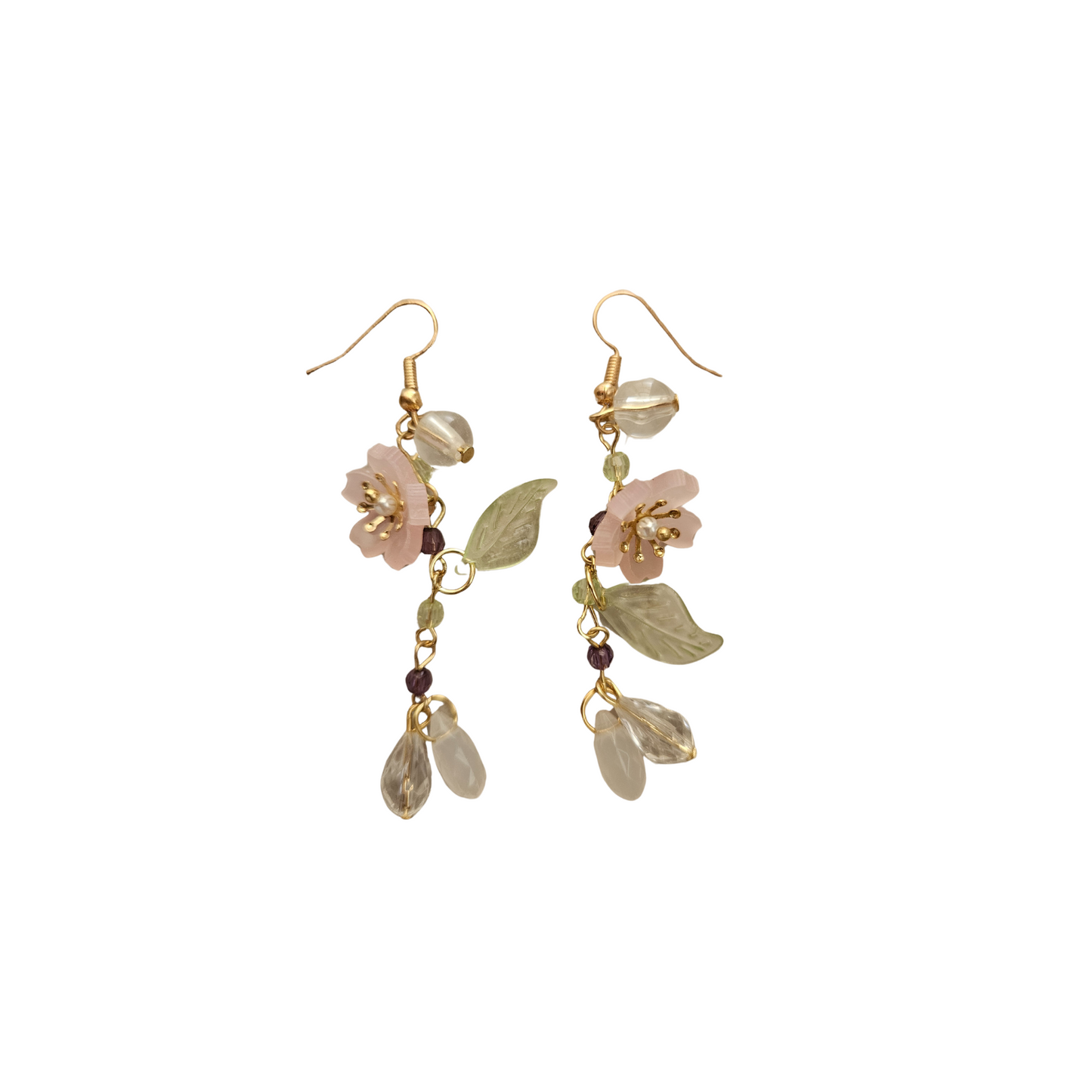 Rose Flower Long Earrings