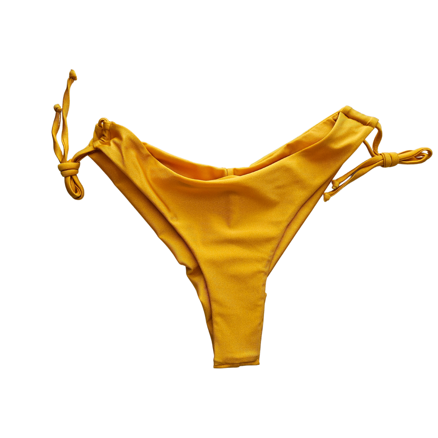 Shiny Gold One Shoulder Two Piece Bikini Set bottom image
