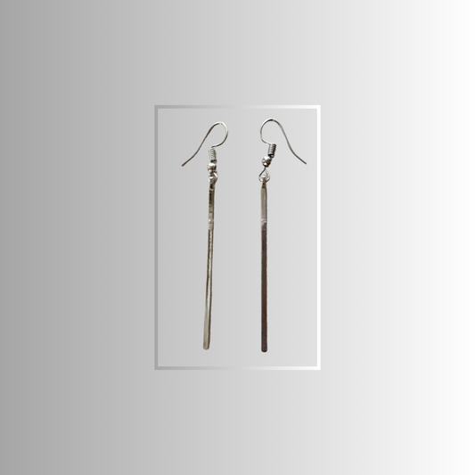 Silver Bar Drop Earrings - Sleek and Contemporary Fashion Accessory - Rita Rosa Brazilian Beachwear