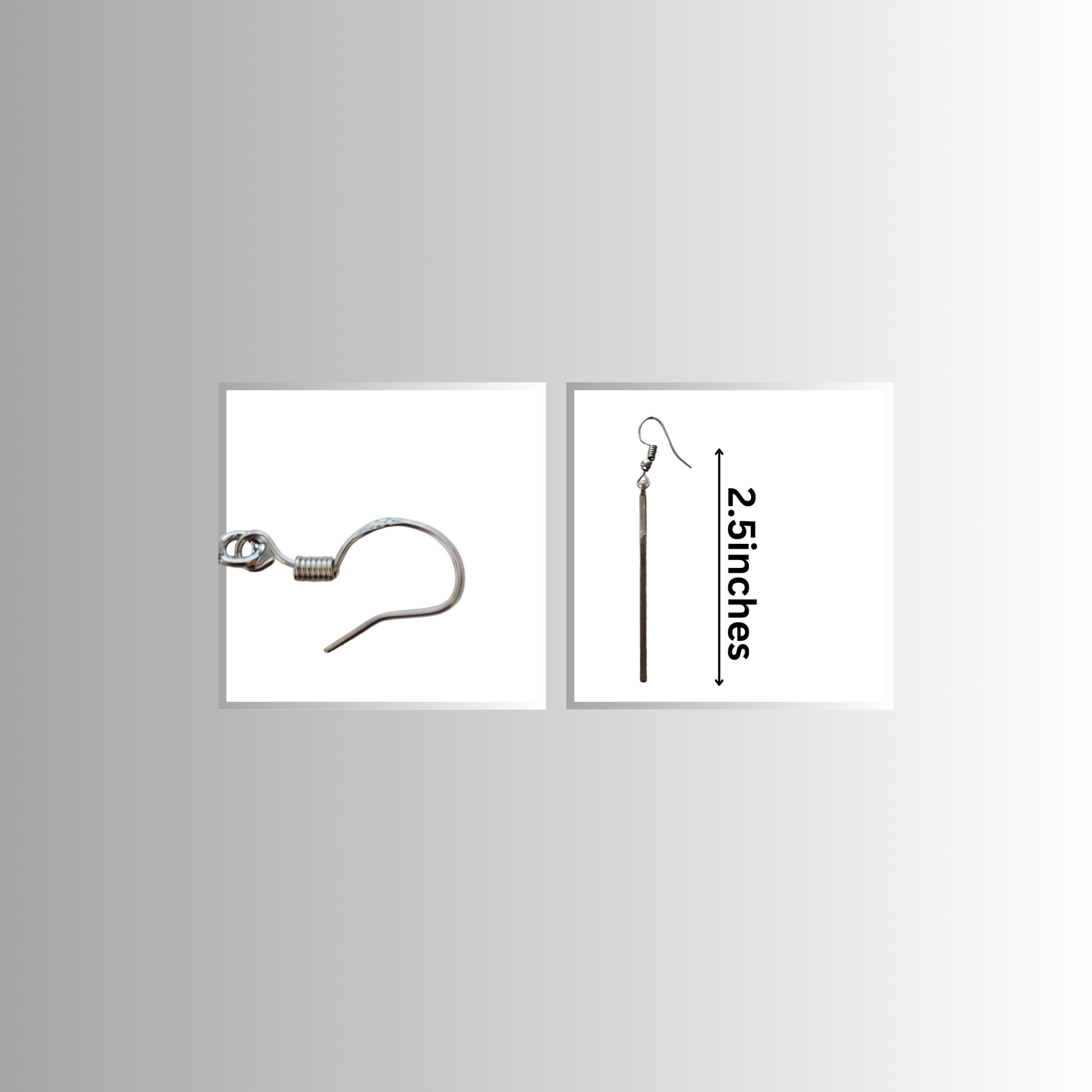 Silver Bar Drop Earrings measurements