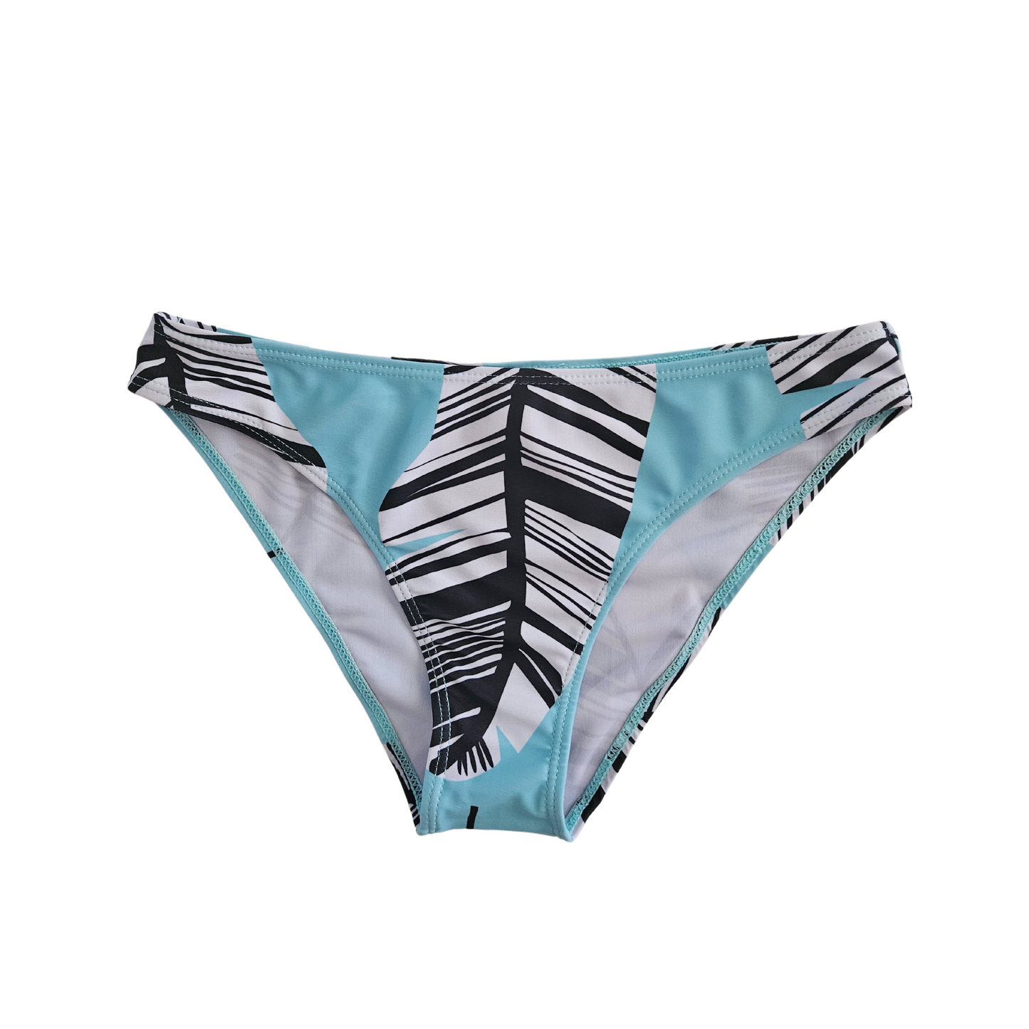 Sky Blue Printed Three piece Sporty Bikini bottom front image