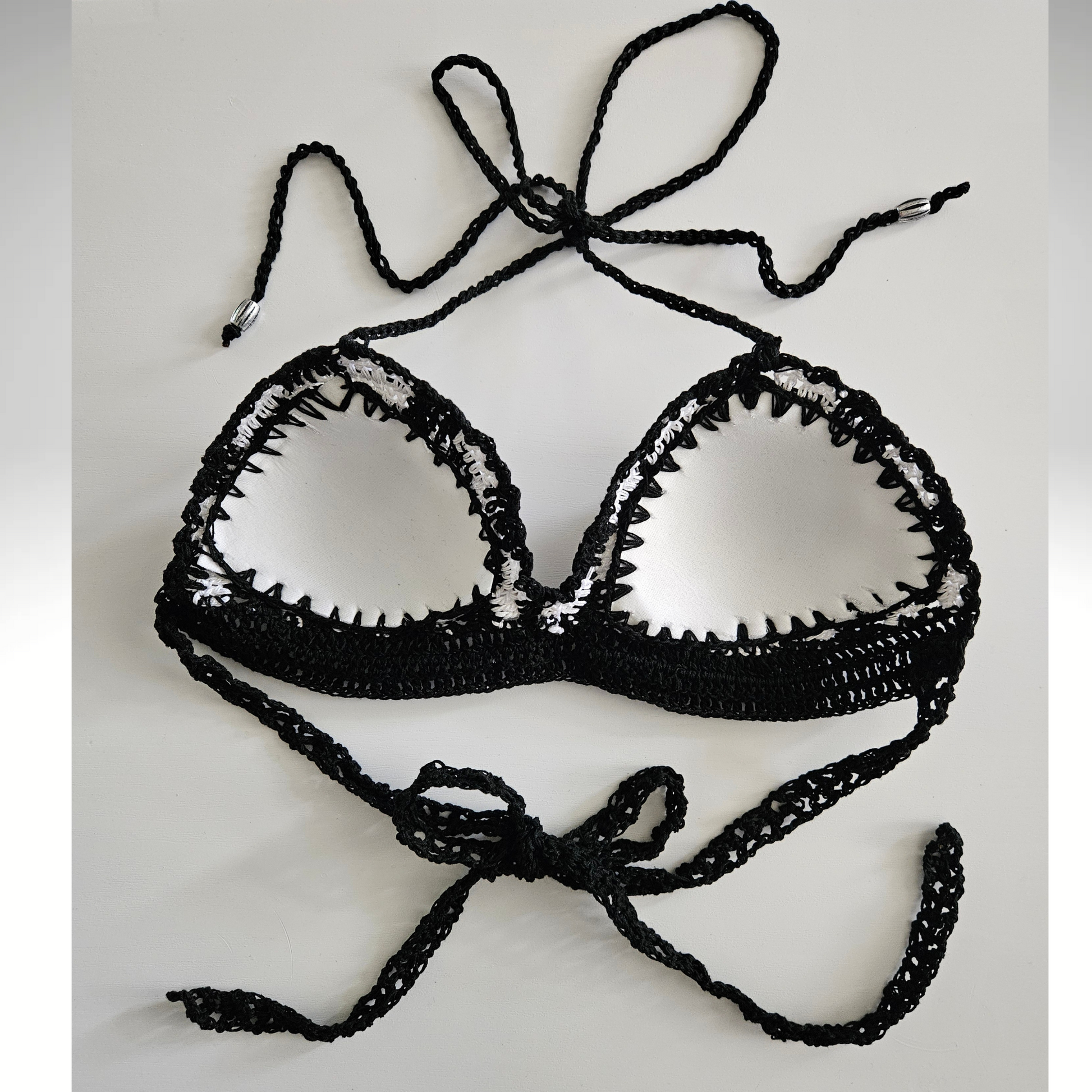 Speed Checker Crochet Cropped Top Back image