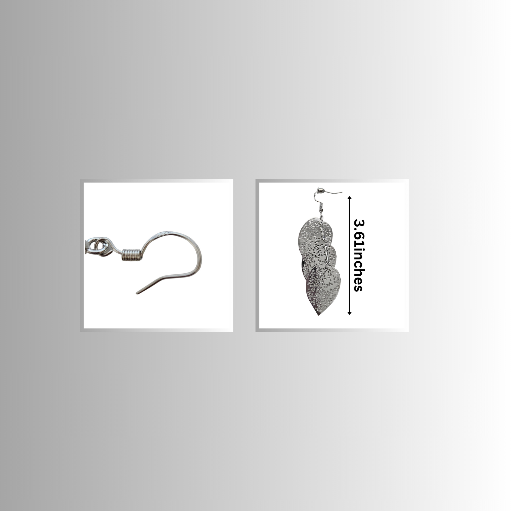 ThreeLeafSilverLongDropEarringsmeasurements