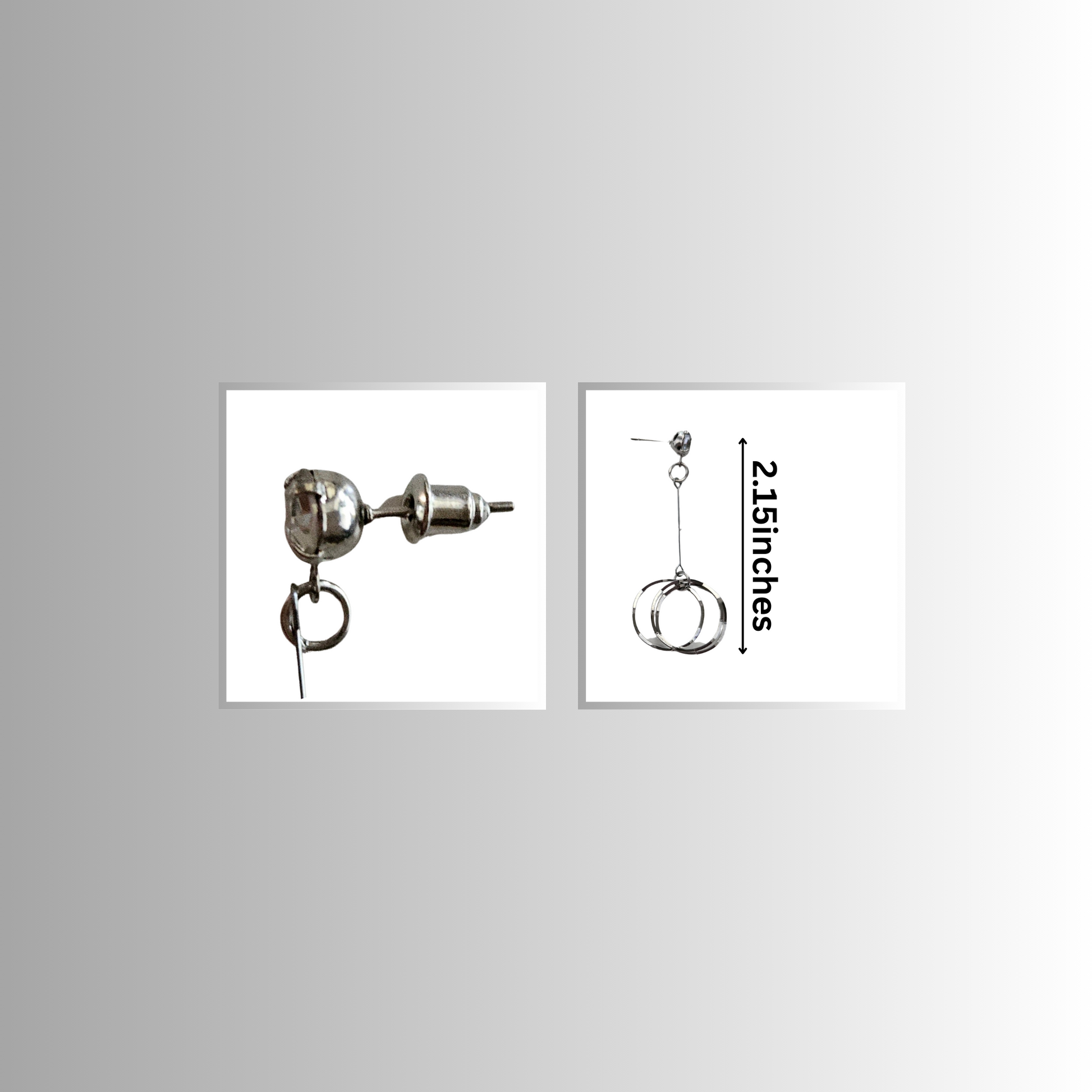 Three Rings Bar Drop Earrings Measurements