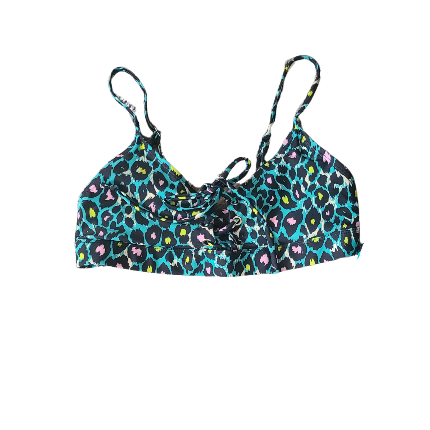Turquoise Cheetah Bikini Set Turquoise top image