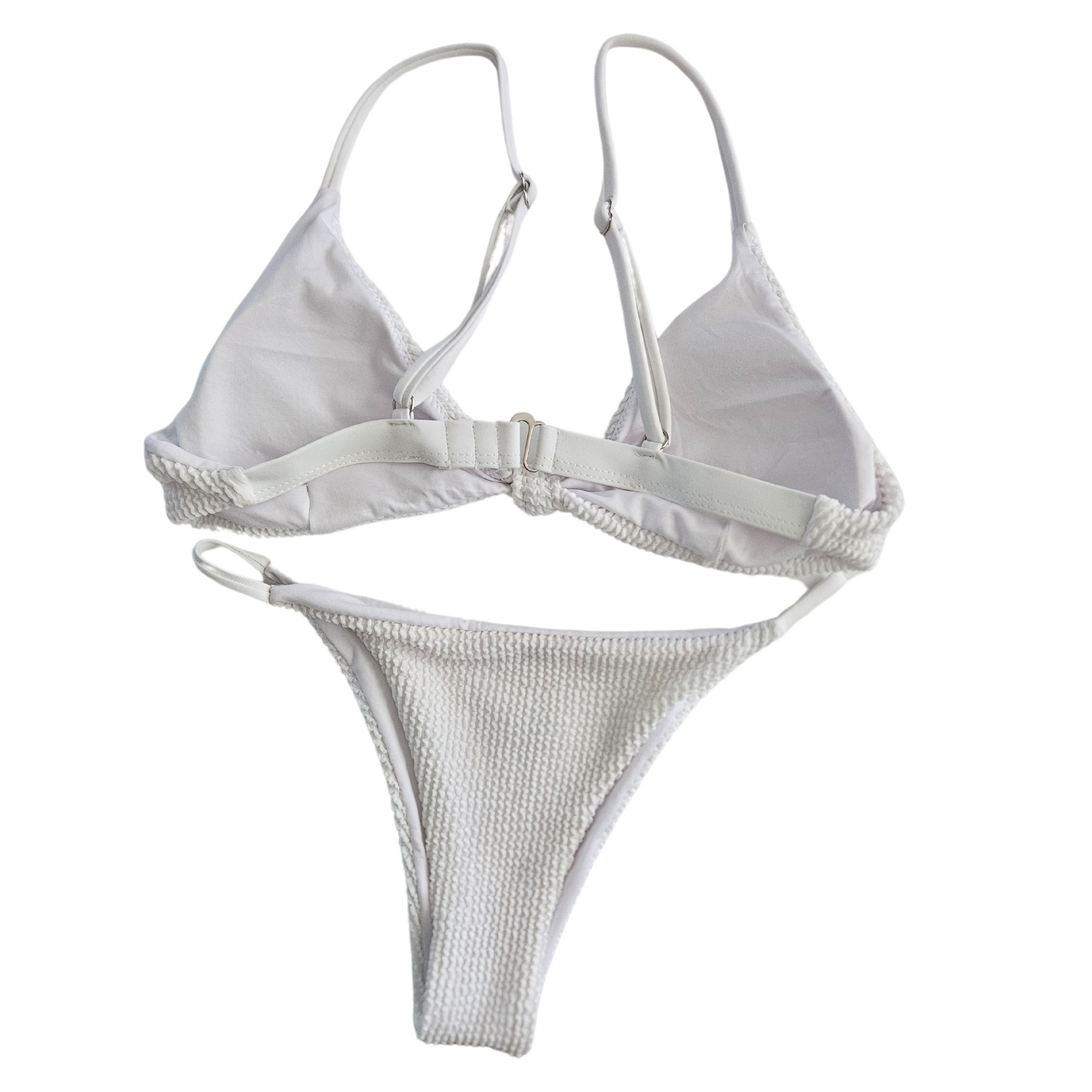 White Textured Two-Piece Bikini by Rita Rosa back image