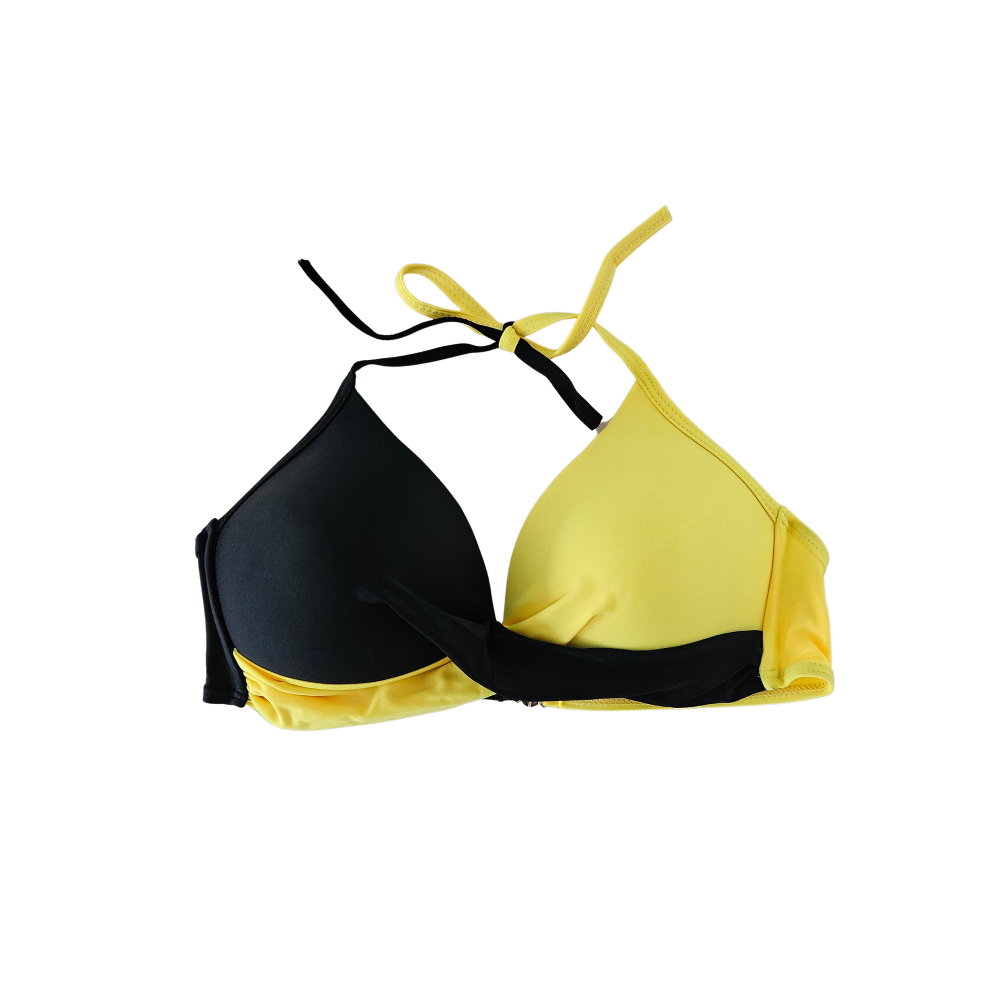 Yellow Tones Molded Cup Bikini Set top front