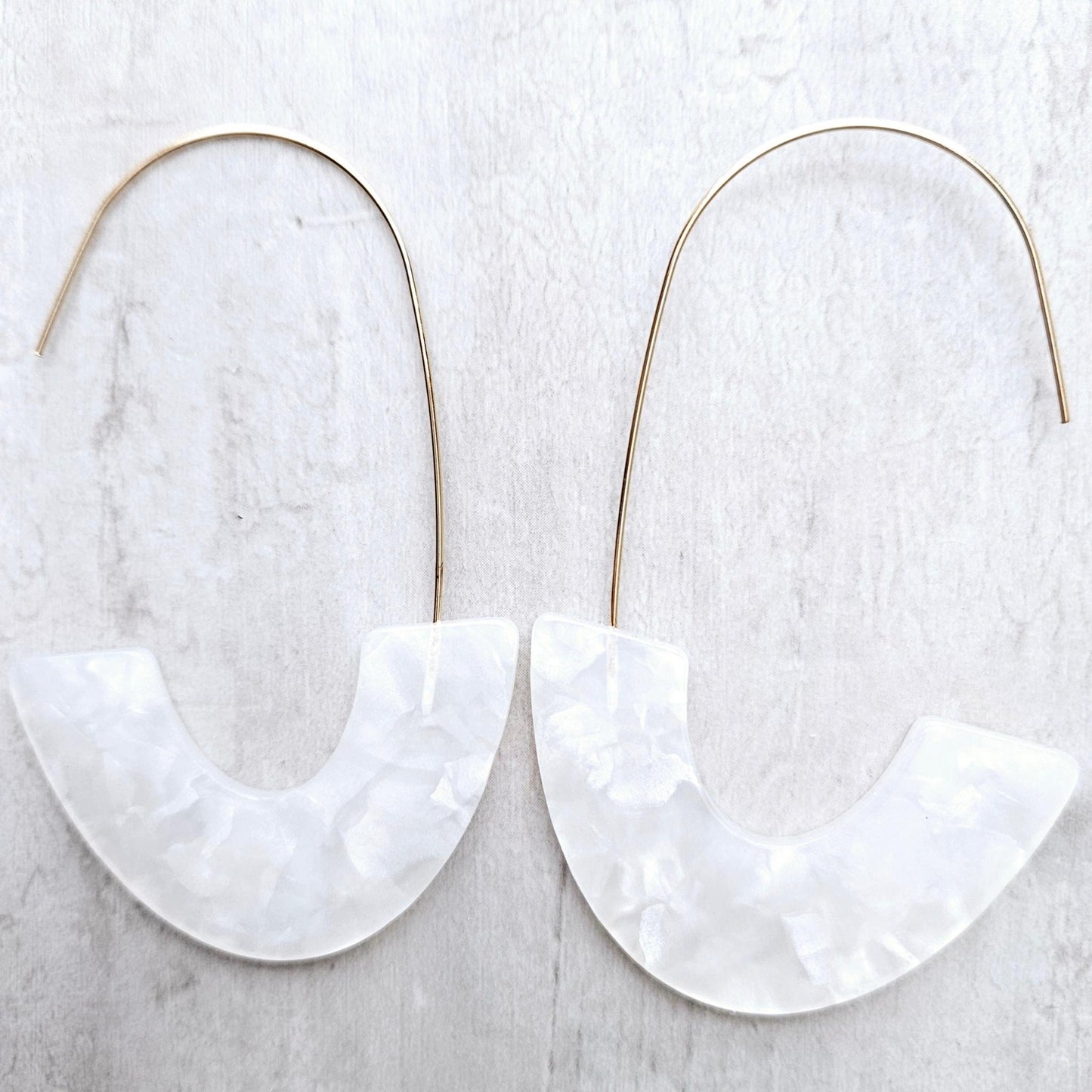 Half Large Moon Hoop Earrings