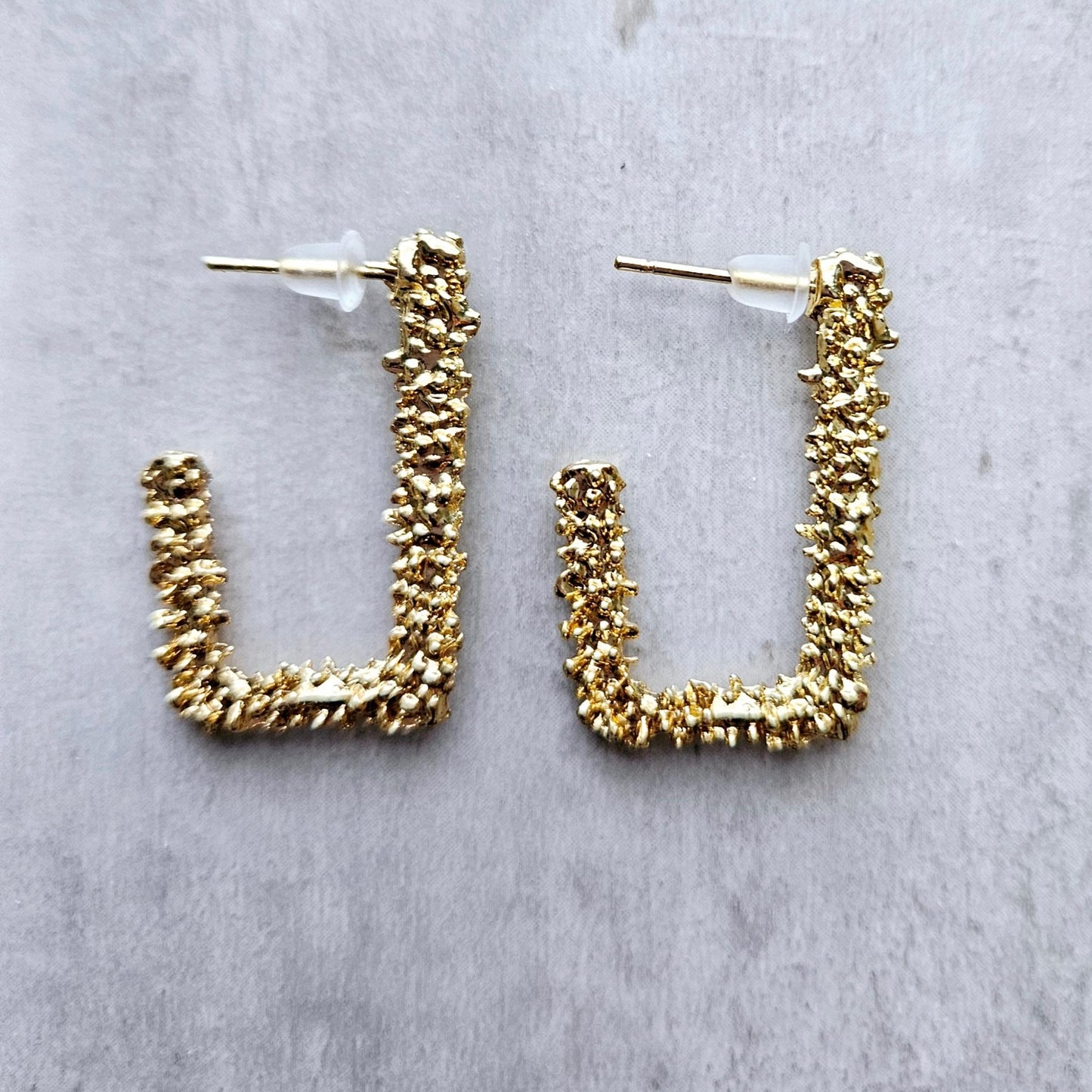 Gold Textured Extravaganza Earrings