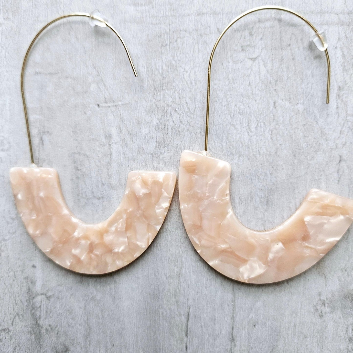 Half Large Moon Hoop Earrings