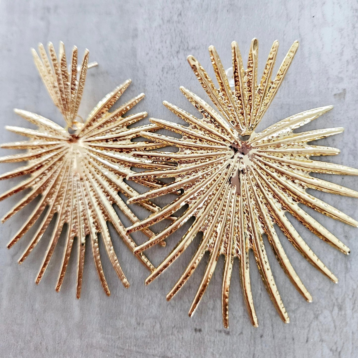 Gold Textured Extravaganza Earrings