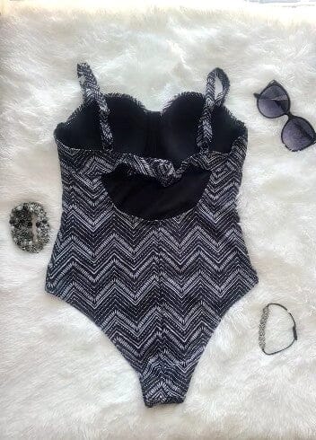 Black & Gray Symmetric One Piece Swimsuit Swimwear Rita Rosa Brazilian Beachwear