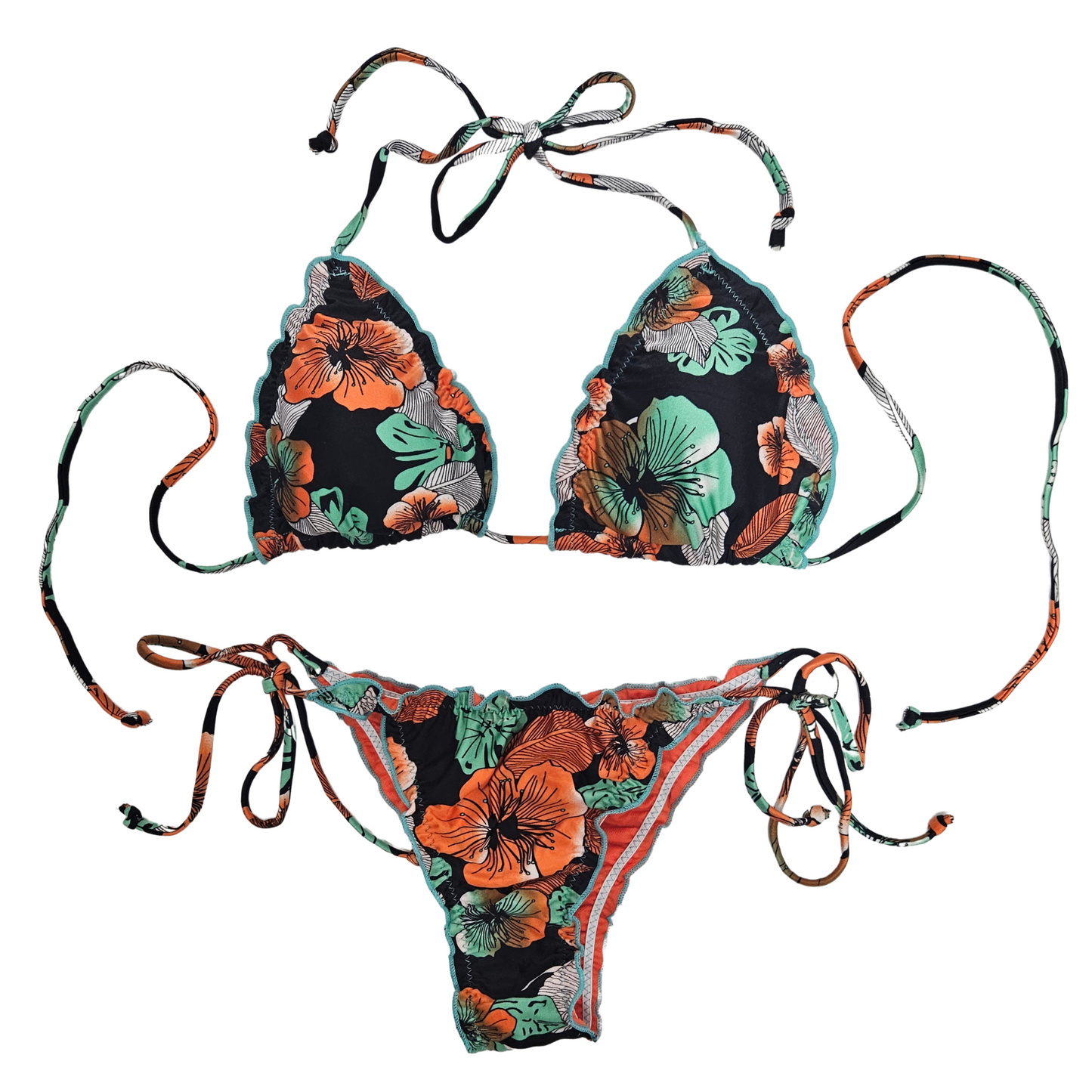 Floral Tie Side Bikini Set
