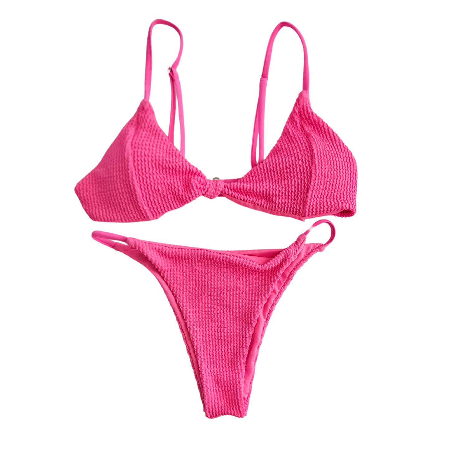 Pink Neon Textured Two-Piece Bikini by Rita Rosa