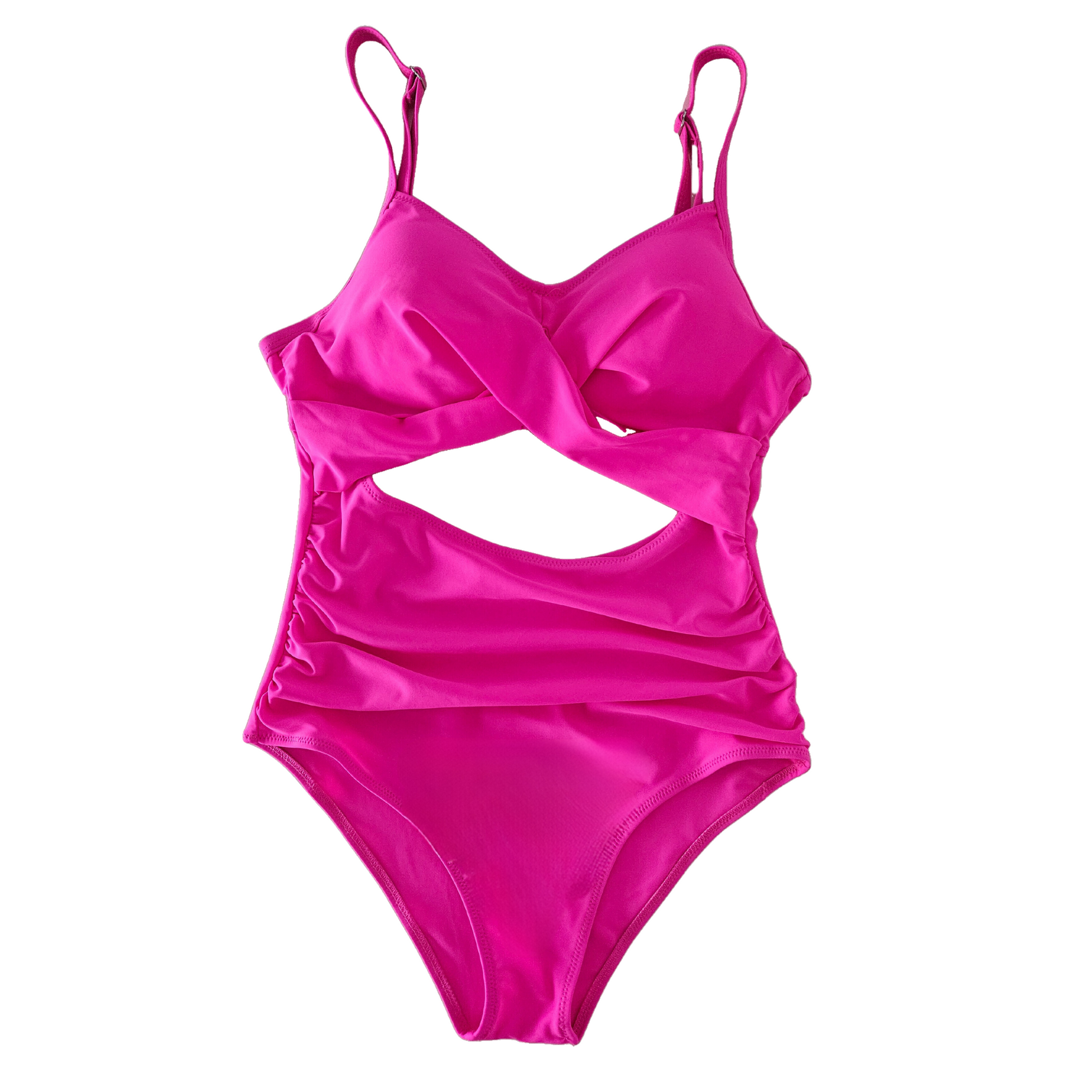 Pink Cut Out Tummy Control Swimsuit front image