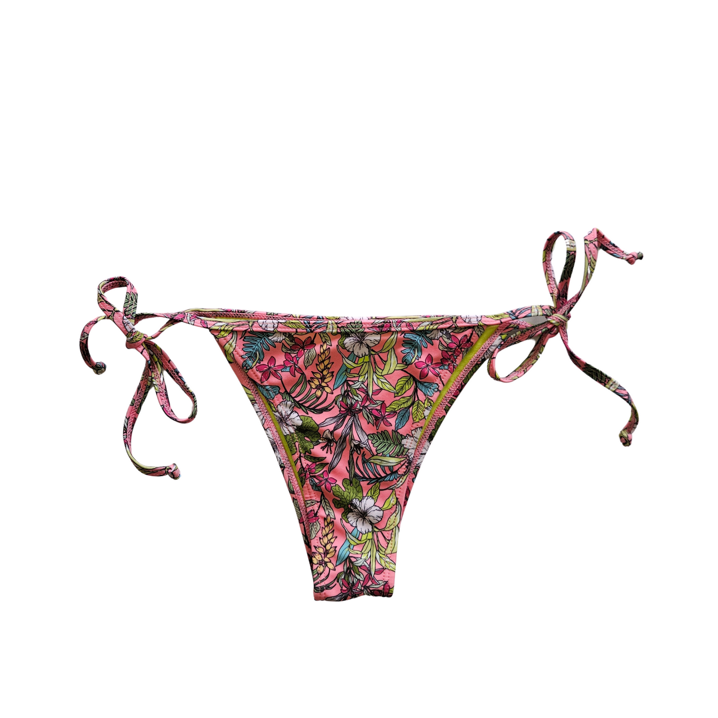 Pink Sassy Floral Tie Side Bikini Set bottom image