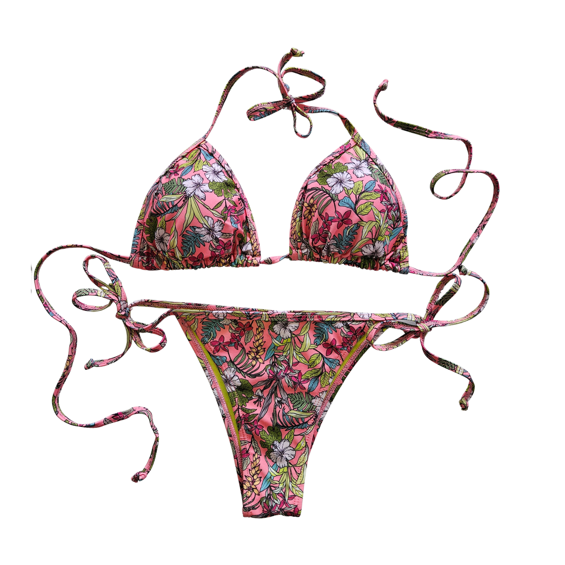 Pink Sassy Floral Tie Side Bikini Set image
