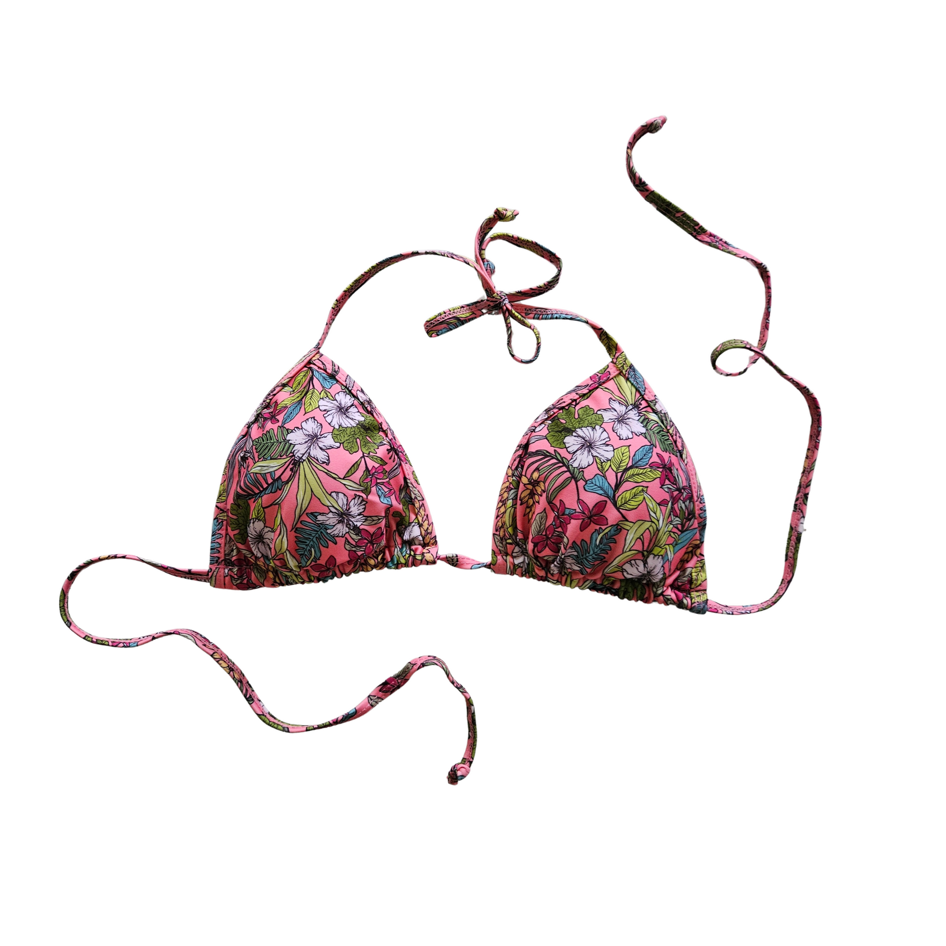 Pink Sassy Floral Tie Side Bikini Set top image