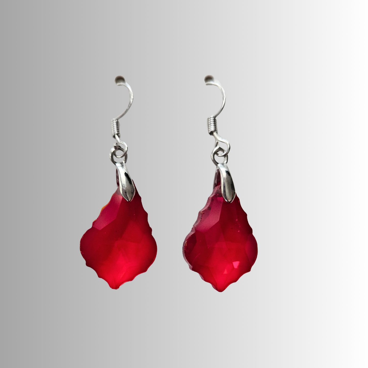 Ruby Red Crystal Elegance Earrings