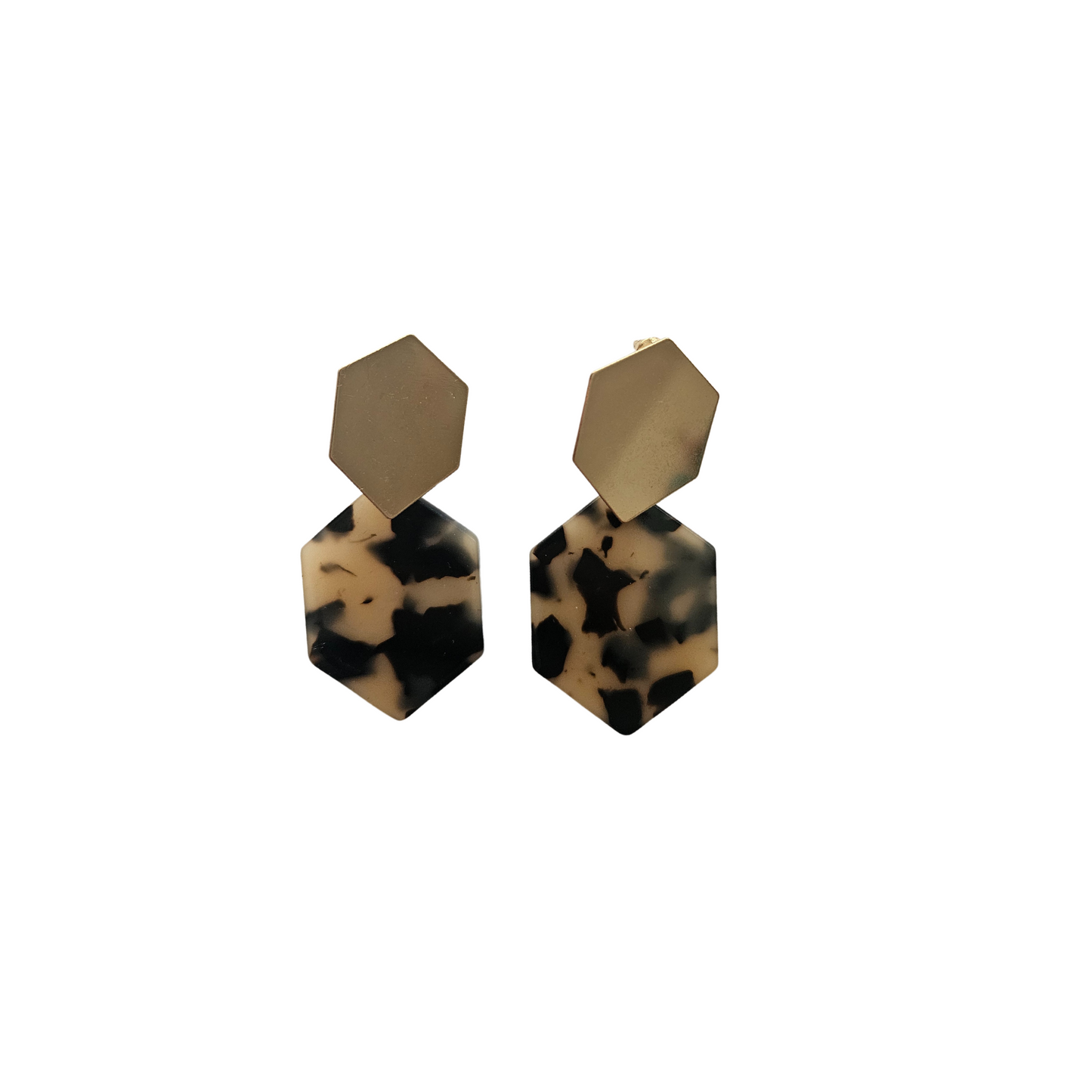 Acrylic Gold Geometric Earrings