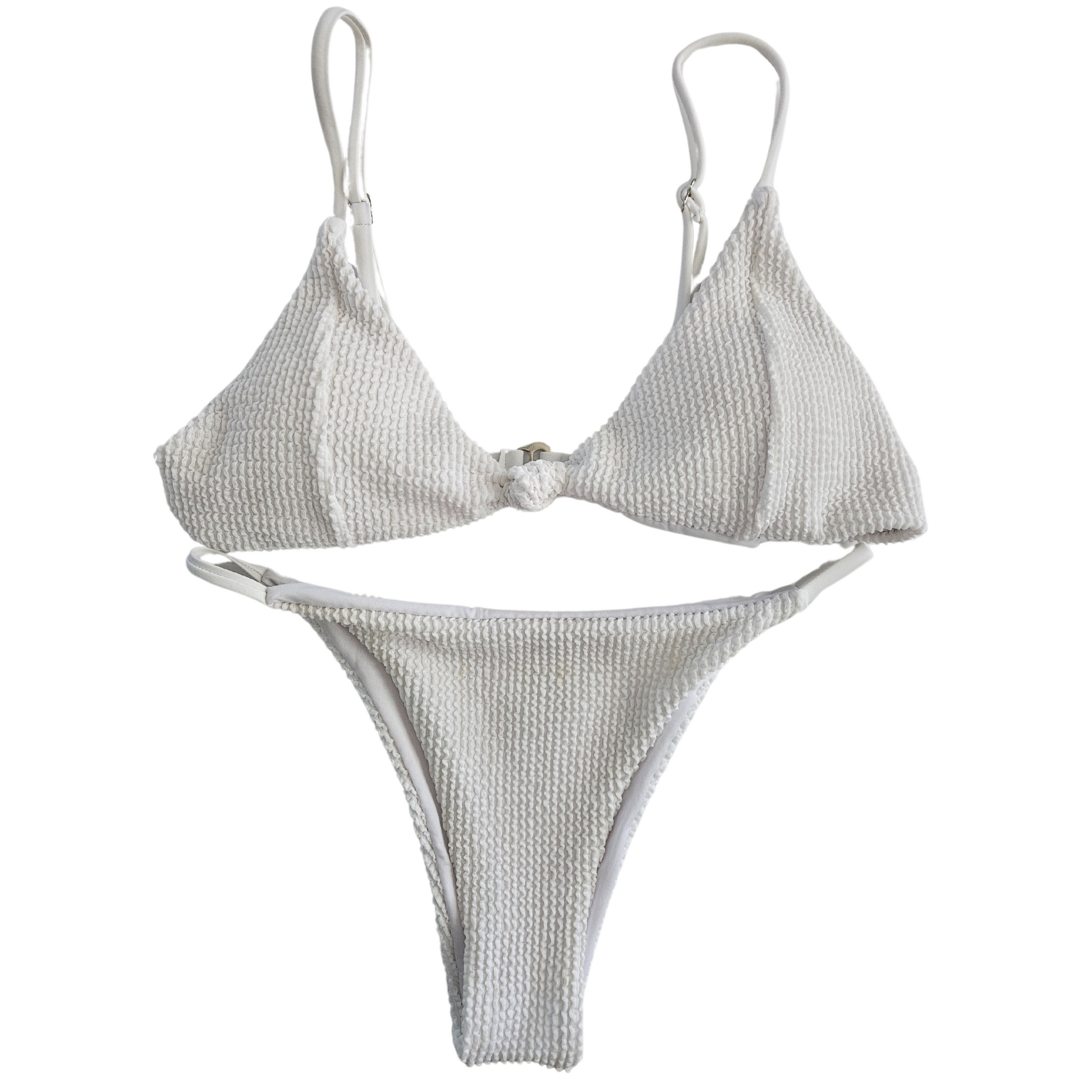 White Textured Two-Piece Bikini by RitaRosa