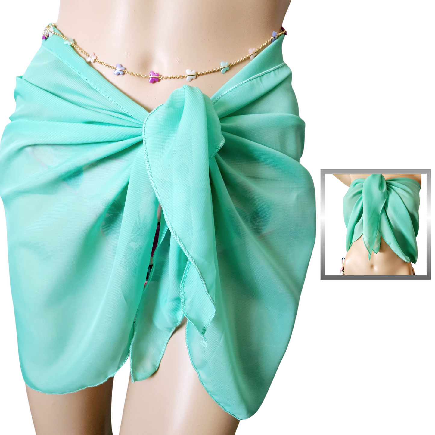 Green Women's Swimsuit Cover Up Sarong Cover-Ups Wrap Skirt