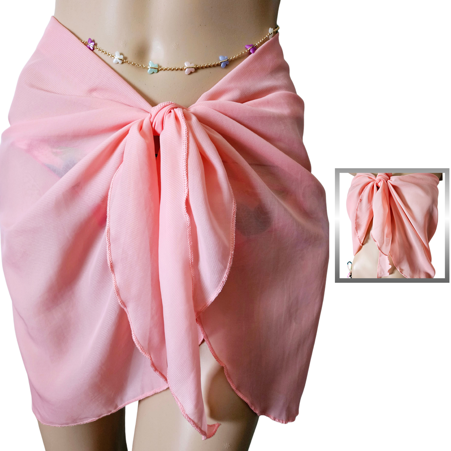 Peach Women's Swimsuit Cover Up Sarong Cover-Ups Wrap Skirt