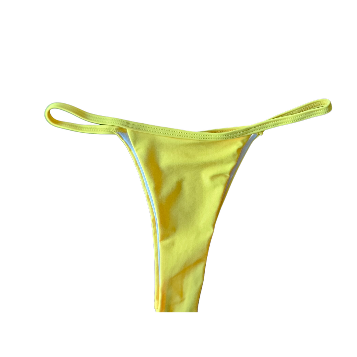 Yellow Bandeau Strap String Bikini Set bottom