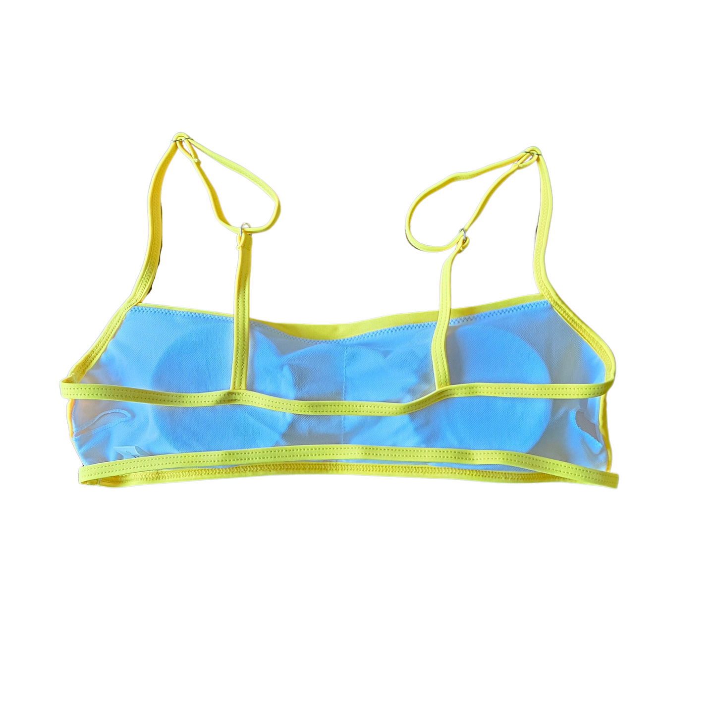 Yellow Bandeau Strap String Bikini Set top back