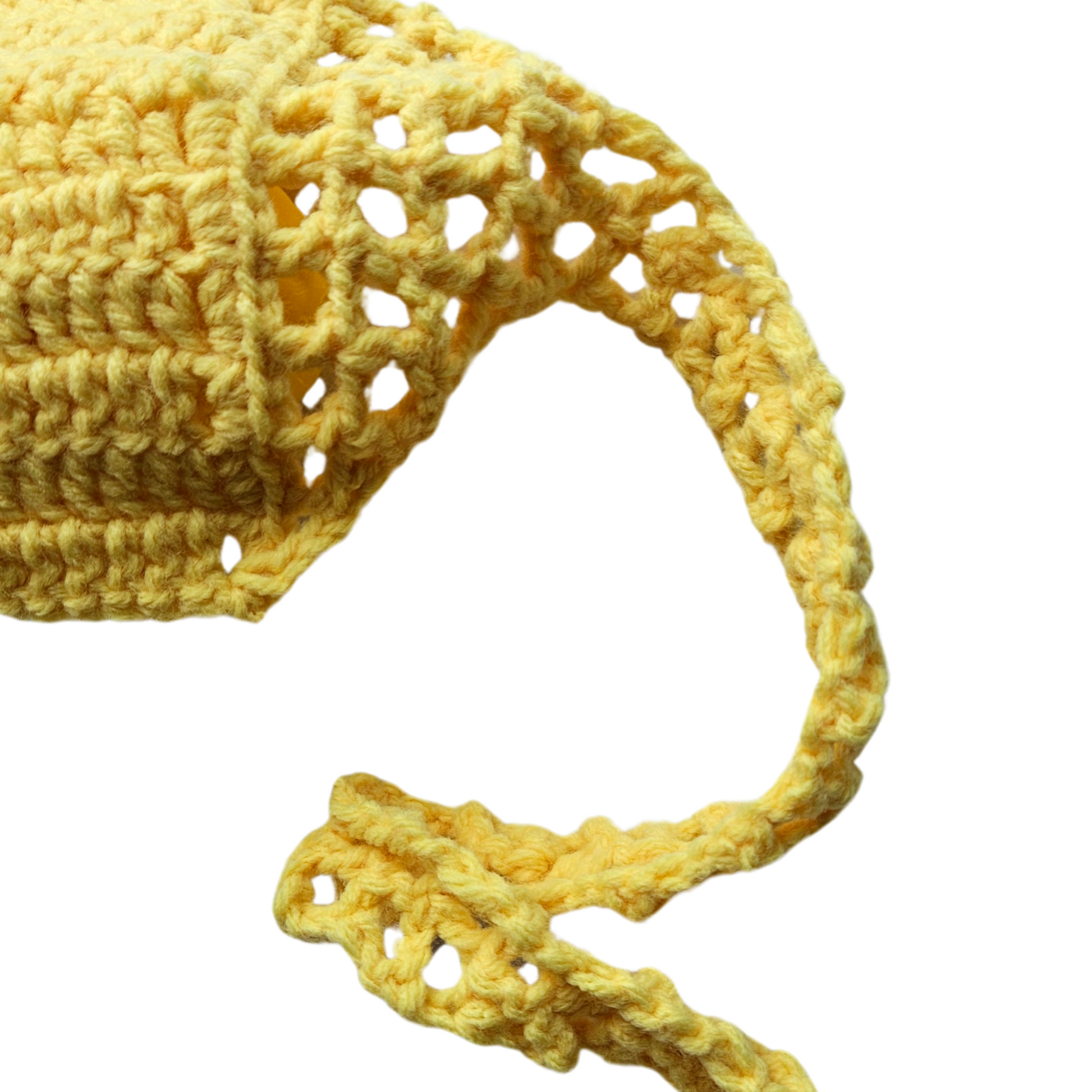 Yellow Radiant Bloom Crochet Bandeau crochet lace top detail